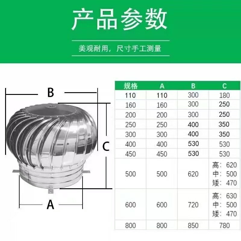 不鏽鋼風帽 屋頂通風器 304不鏽鋼風球無動力風帽600型廠房豬舍養殖換氣排氣扇屋頂通風器『XY41555』