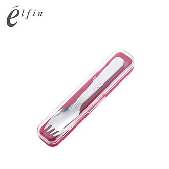 日本高桑elfin 午餐叉匙-粉紅收納盒 (3入)