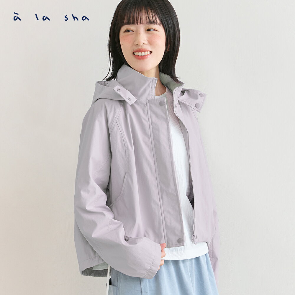 a la sha 率性打褶風衣外套