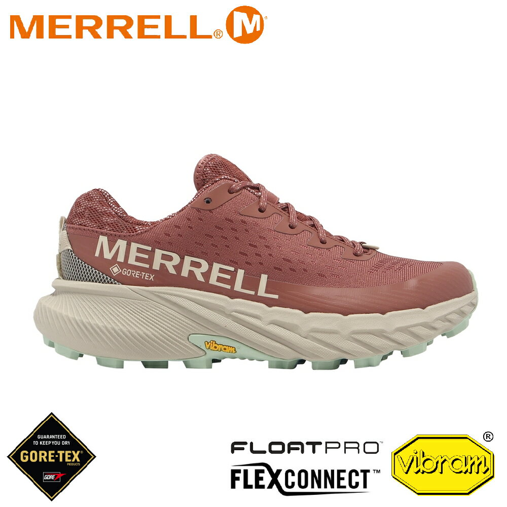 【MERRELL 美國 女 AGILITY PEAK 5 GORE-TEX 輕量戶外防水運動鞋《岩石紅》】 ML068256