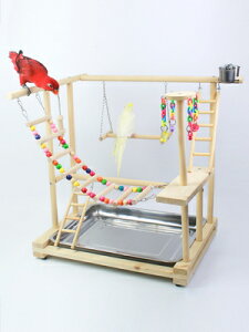 鳥站架 中小型鸚鵡遊樂場架子玄鳳小太陽和尚實木訓練站架落地鳥架子玩具『MY2213』