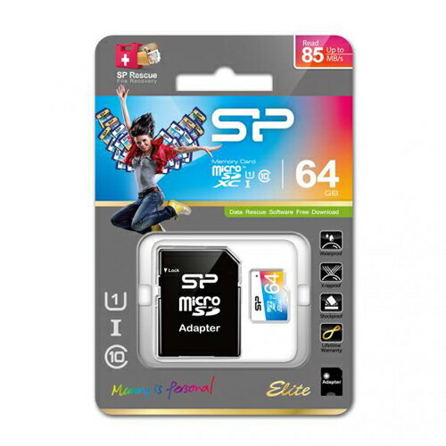 Silicon Power MICRO SDXC 64G U1 R85彩卡 - 含轉卡【愛買】