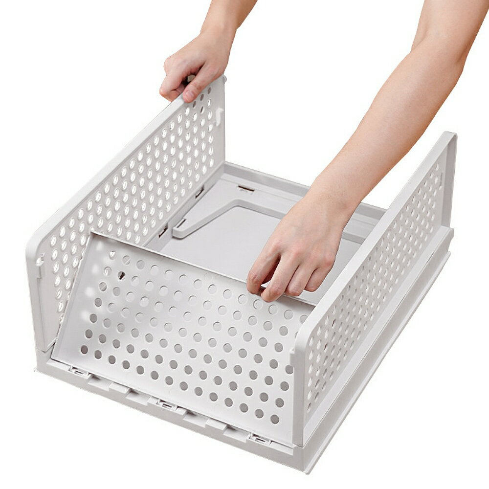 日本SP SAUCE抽取式可疊加-深型摺合收納籃 2