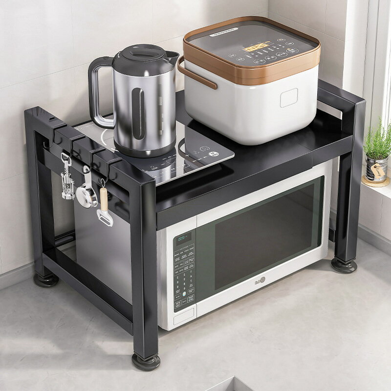 APP下單享點數9% 可伸縮廚房微波爐專用置物架家用多功能臺面支架電飯煲烤箱收納架