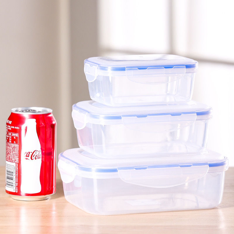 微波爐透明塑料盒套裝冰箱飯盒密封正長方形加食物便盒