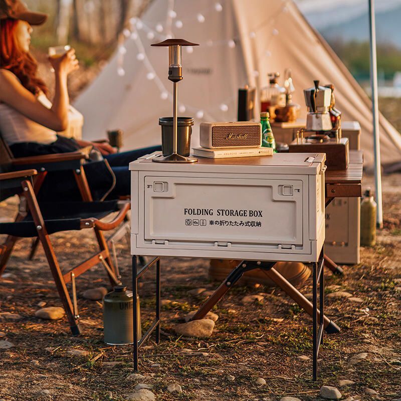 【新品上市】免安裝露營箱側開摺疊收納箱汽車後備箱家用野營車載儲物整理儲物