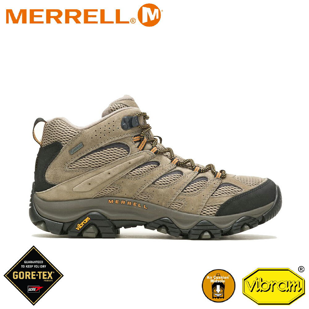 【MERRELL 美國 男 MOAB 3 MID GORE-TEX中筒防水登山鞋《巖灰色》】 ML035793/越野鞋