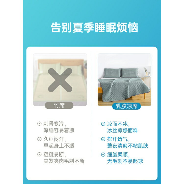 Nittaya乳膠涼蓆泰國進口冰絲席三件式夏季空調房可摺疊涼蓆