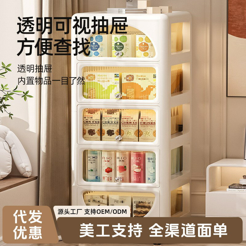 【喜挖】免安裝多層收納櫃大號玩具櫃儲物床頭櫃零食雜物家用整理抽屜櫃