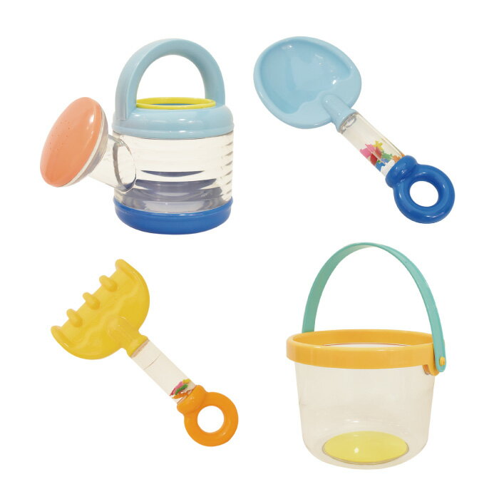 日本 樂雅 Toyroyal 繽紛透明沙灘玩具4件組|洗澡玩具