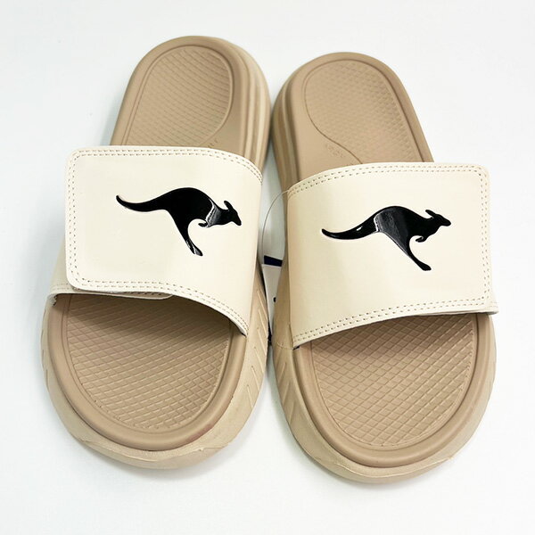 KangaROOS 美國袋鼠 拖鞋 超軟Q 足弓支撐 一片式黏帶 米色 女生尺寸【KW31921】