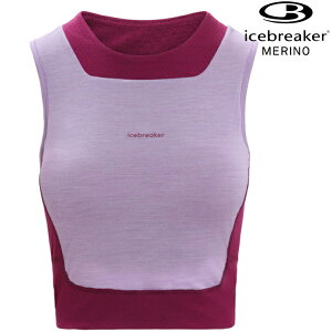 Icebreaker ZoneKnit™ GT150 女款 網眼短版運動背心(附罩杯內襯) 0A56FC-823 紫/深酒紅紫