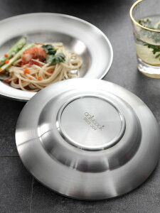 304不銹鋼盤子家用食品級圓盤餐盤魚盤雙層菜盤碟子餐具