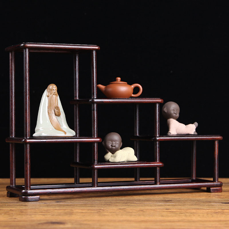 紅木博古架仿古中式擺件架小多寶閣茶壺茶葉架子置物架實木茶具架