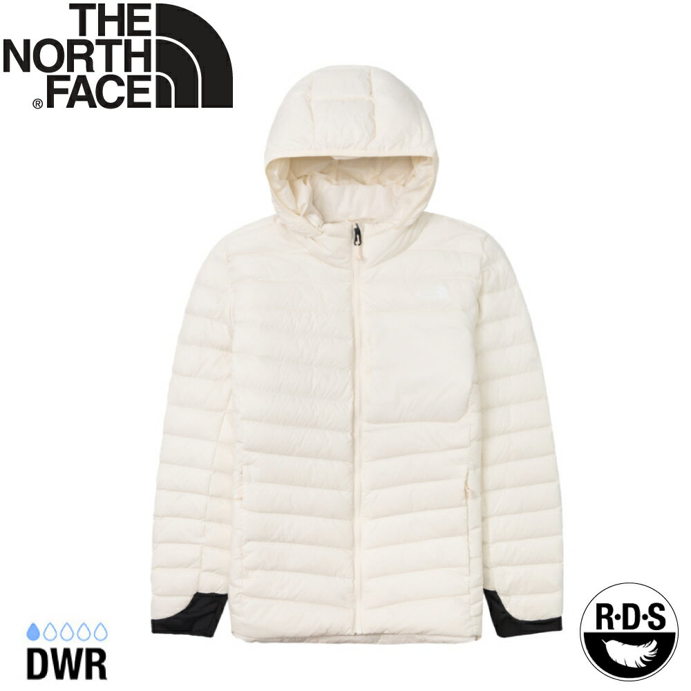 【The North Face 女 700FP 羽絨可套式外套《沙丘白》】89Y4/登山/防風/連帽/防潑水