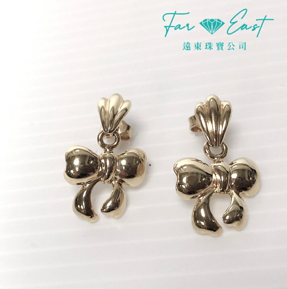 FAR EAST Jewellery & Co. K金耳環-蝴蝶結垂吊