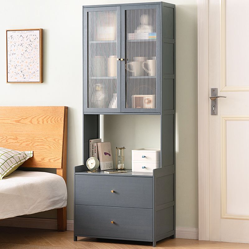 床頭櫃簡約現代置物架小型家用臥室床邊櫃子收納櫃實木儲物櫃簡易-快速出貨