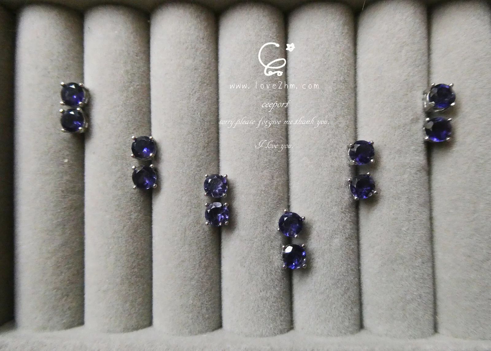 堇青石S925純銀耳釘 堇青石 純銀耳環 925純銀 晶晶工坊-love2hm 273111 5