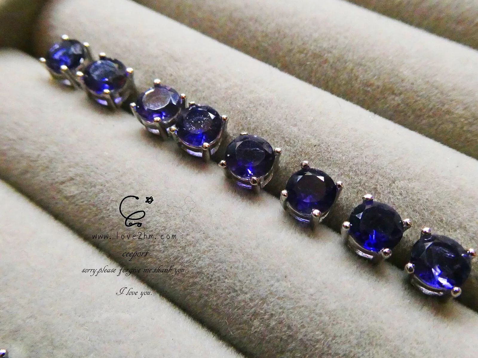 堇青石S925純銀耳釘 堇青石 純銀耳環 925純銀 晶晶工坊-love2hm 273111 1