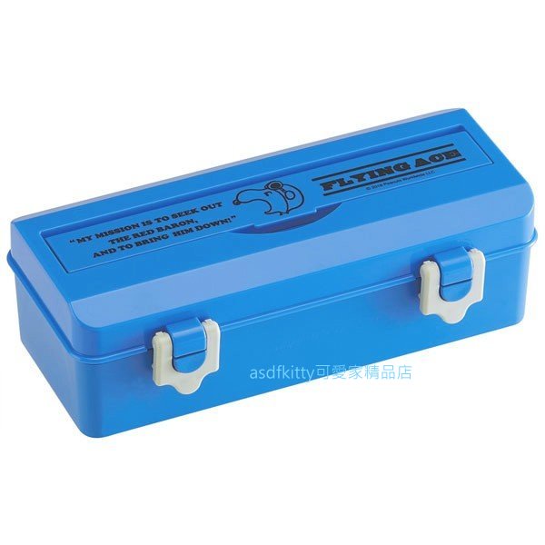 asdfkitty*SNOOPY史努比藍色工具箱造型便當盒附筷子-850ML-保鮮盒/水果盒/收納盒/置物盒-日本製