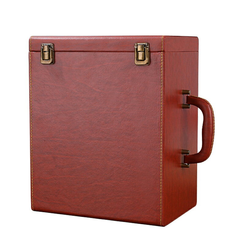 新品上市~紅酒皮盒紅酒禮盒可定制包裝盒高檔4六支裝通用6支葡萄酒手提皮箱 全館免運
