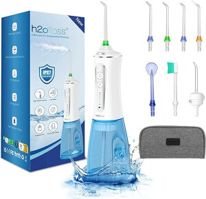 H2ofloss【美國代購】 沖牙機 防水口腔沖洗器 5 種模式和 7 個噴頭充電水牙線器 HF-P11