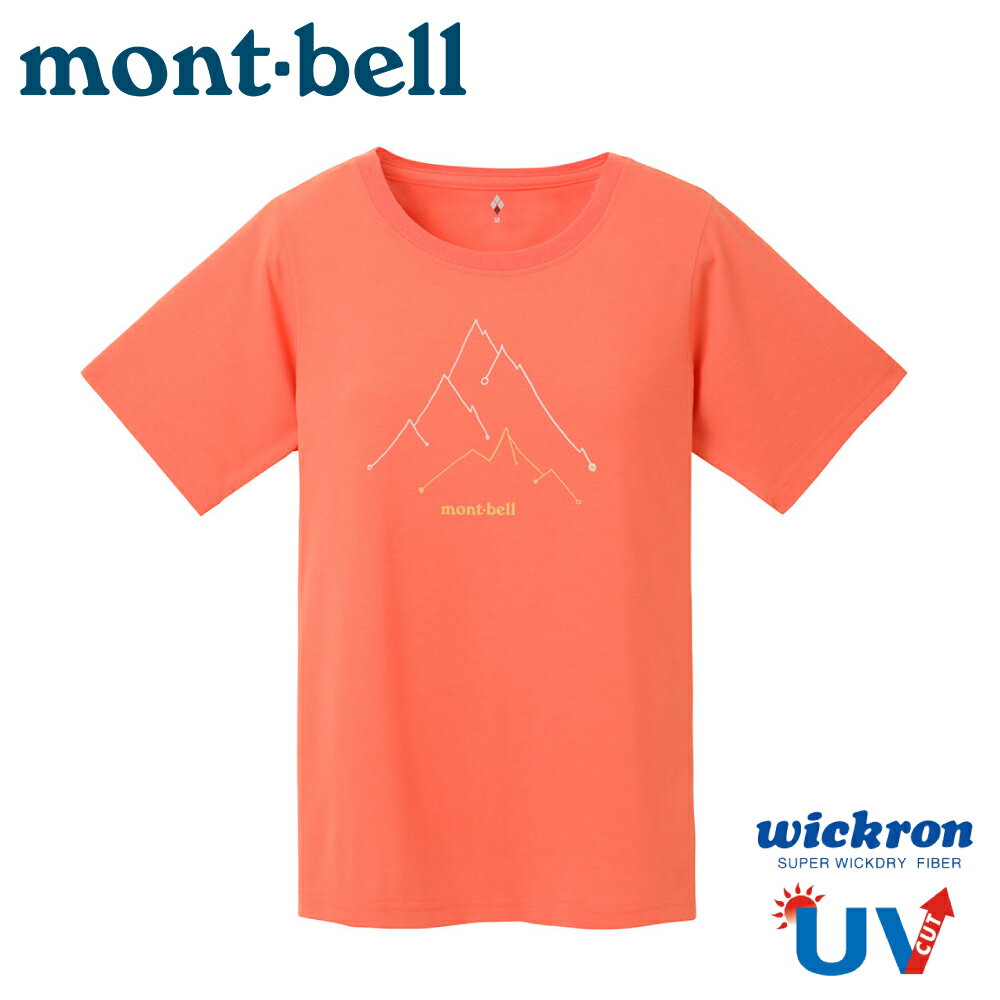【Mont-Bell 日本 女 WIC.T PEAKJ頂峰短袖排T《珊瑚紅》】1114535/登山/排汗衣