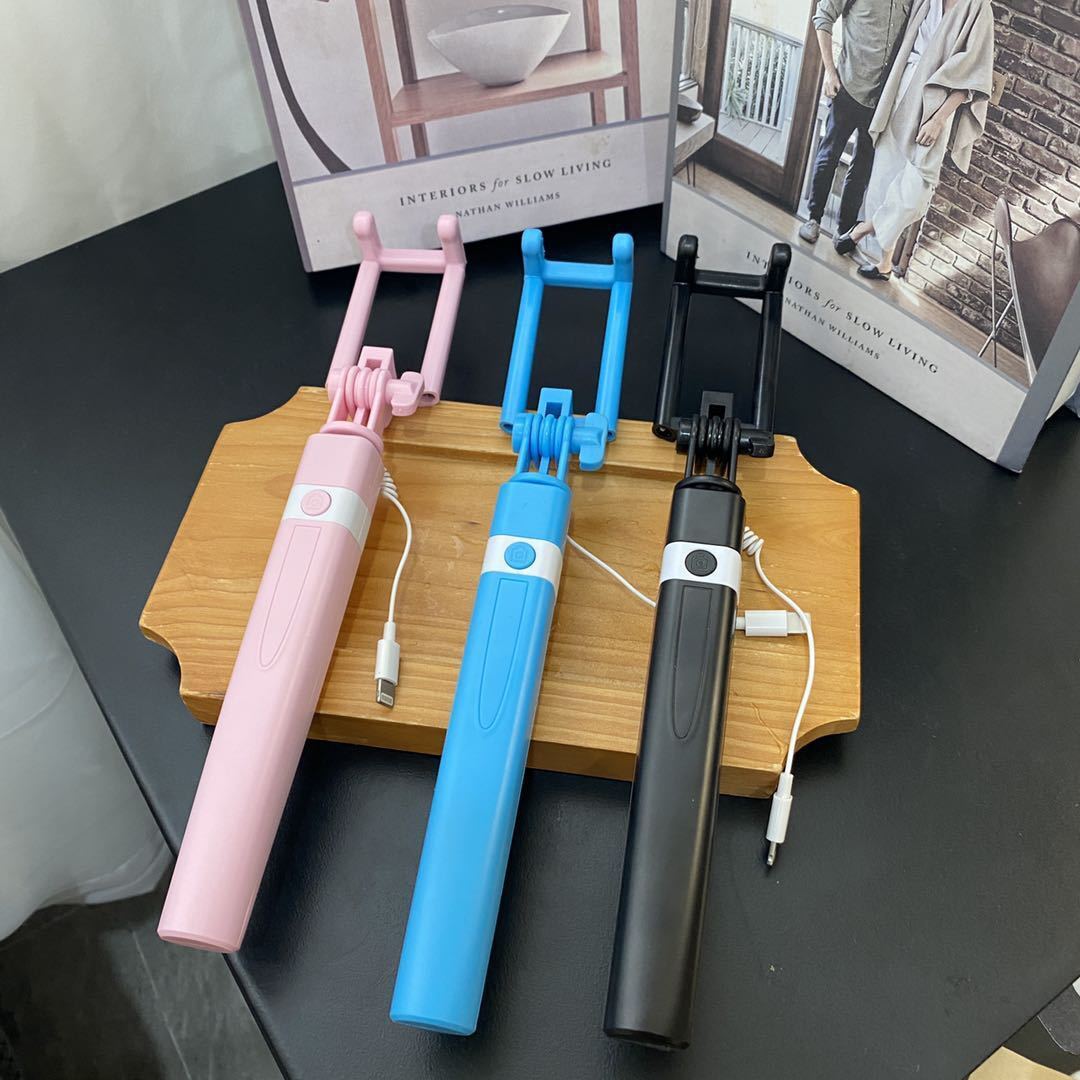 私模迷你線控手機自拍桿 蘋果安卓華為type-c適用伸縮線控自拍【北歐家居生活】
