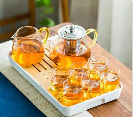 茶具 日式耐熱玻璃功夫茶具套裝家用簡約現代花茶壺過濾紅茶泡茶器茶杯