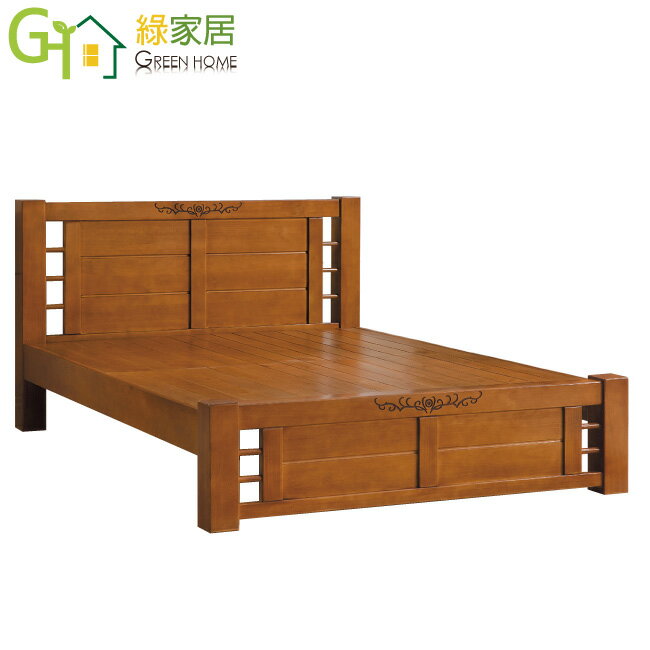 【綠家居】艾姆 時尚5尺實木雙人床台(不含床墊)