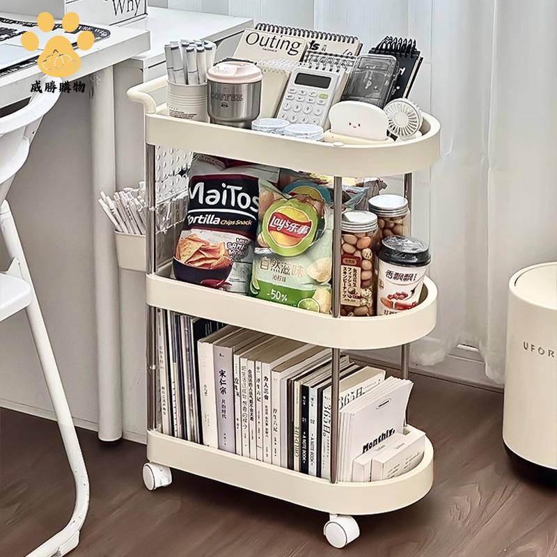 免運 可打統編新款小推車 家用落地置物架 帶輪可移動宿舍簡易課桌桌下書本收納架【WW930】