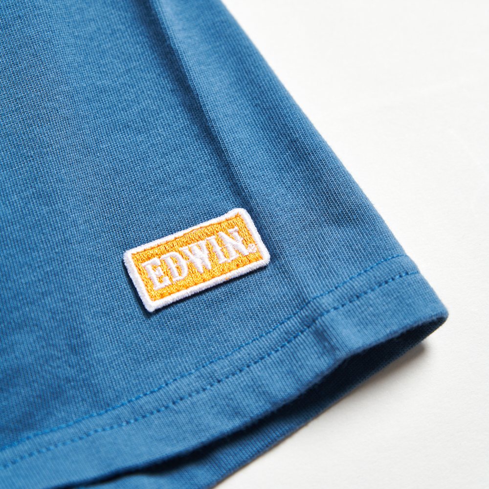 EDWIN 男款 橘標 大寬版拱型LOGO短袖T恤 (灰藍色) 5