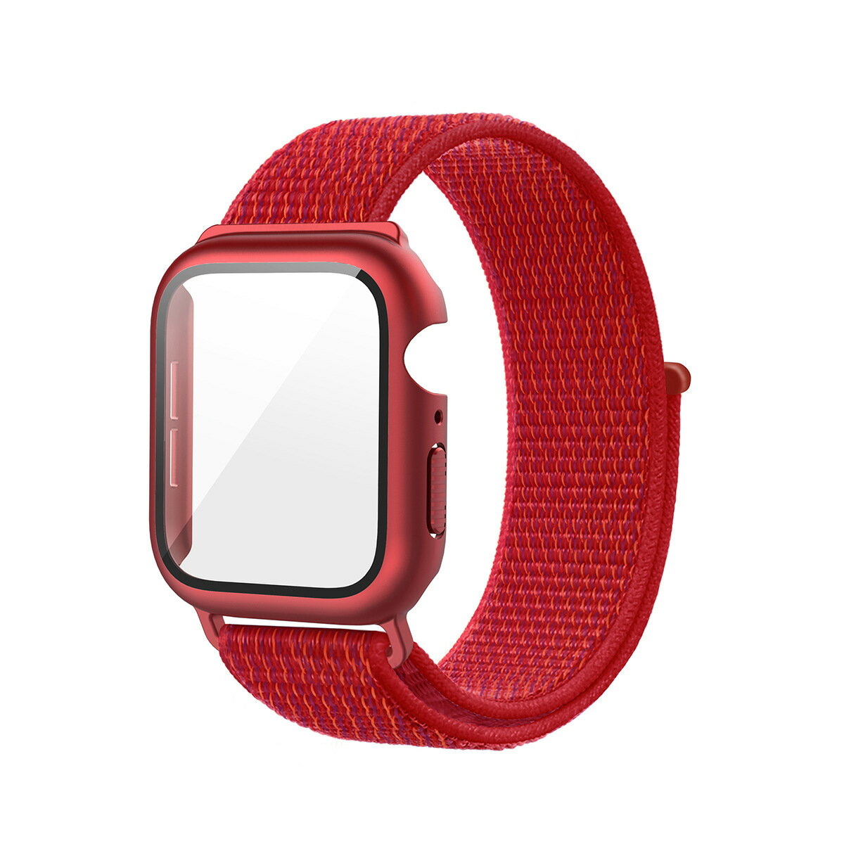 優樂悅~適用蘋果手錶apple watch7/5/6代/SE尼龍一體保護殼表帶 iwatch7