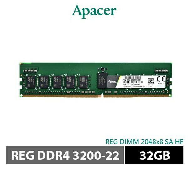 【含稅公司貨】Apacer宇瞻 DDR4 3200 32GB 16GB REG DIMM 伺服器記憶體RAM RDIMM