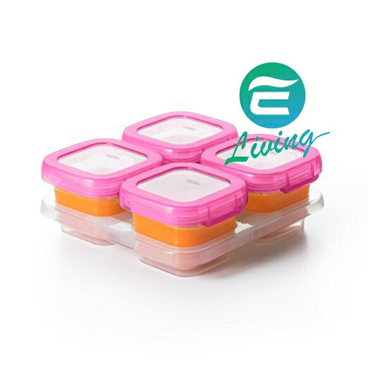 OXO tot 美國 副食品保鮮冷凍分裝盒 4入 (粉紅色) 4oz/118ml #94146【APP下單4%點數回饋】