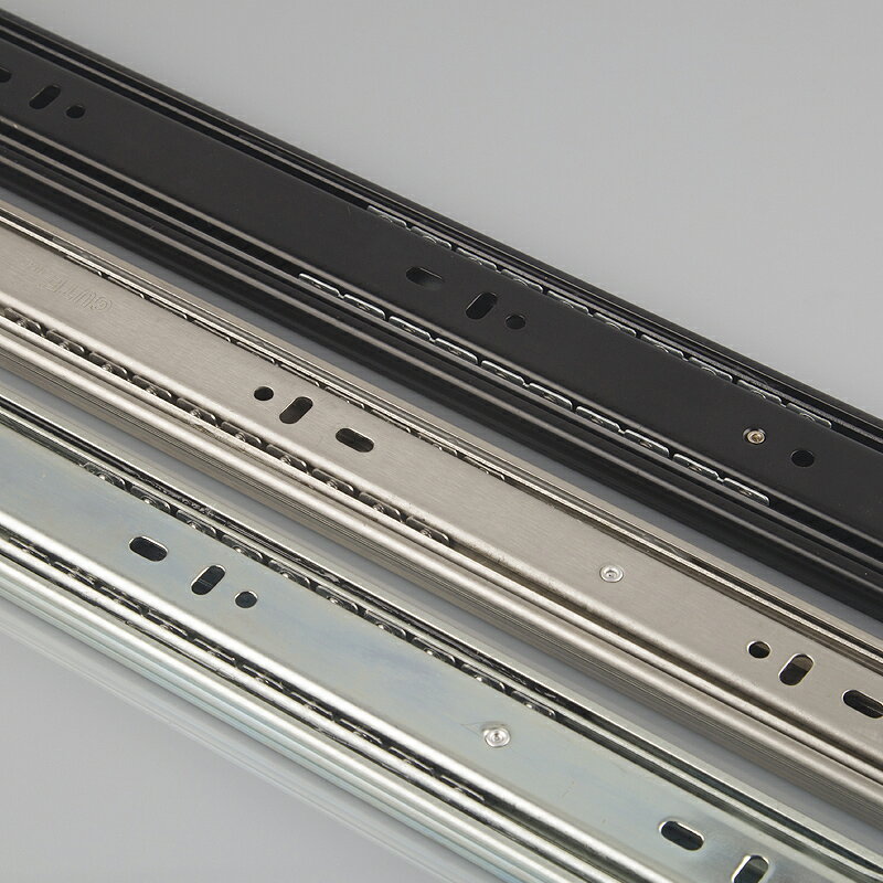 不銹鋼抽屜軌道 靜音三節軌滑軌滑道阻尼緩沖導軌五金配件 2