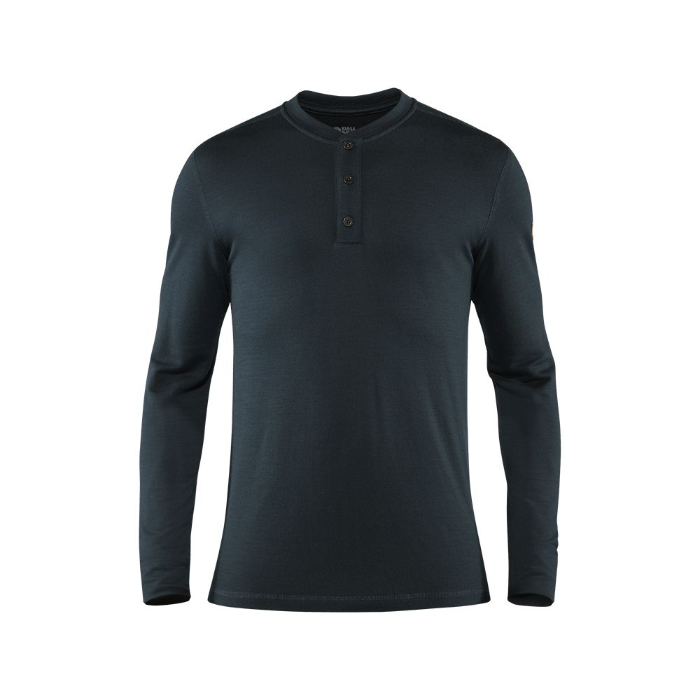 ├登山樂┤瑞典Fjallraven Singi Henley 亨利領羊毛排汗衣 男 # FR81900-555 暗深藍