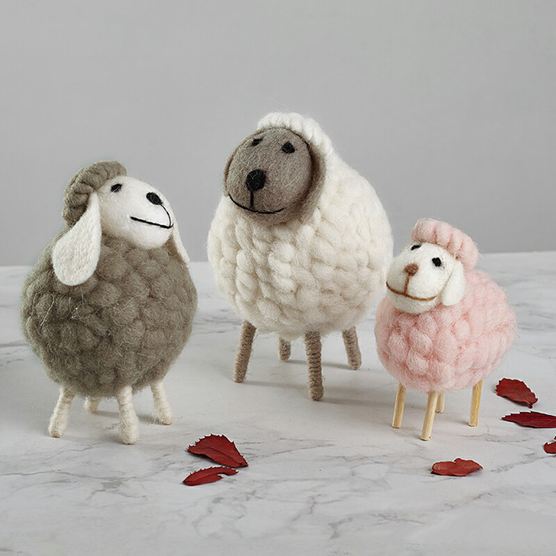 北歐ins童裝店鋪網紅裝飾品小綿羊擺件創意可愛辦公室桌面擺飾品