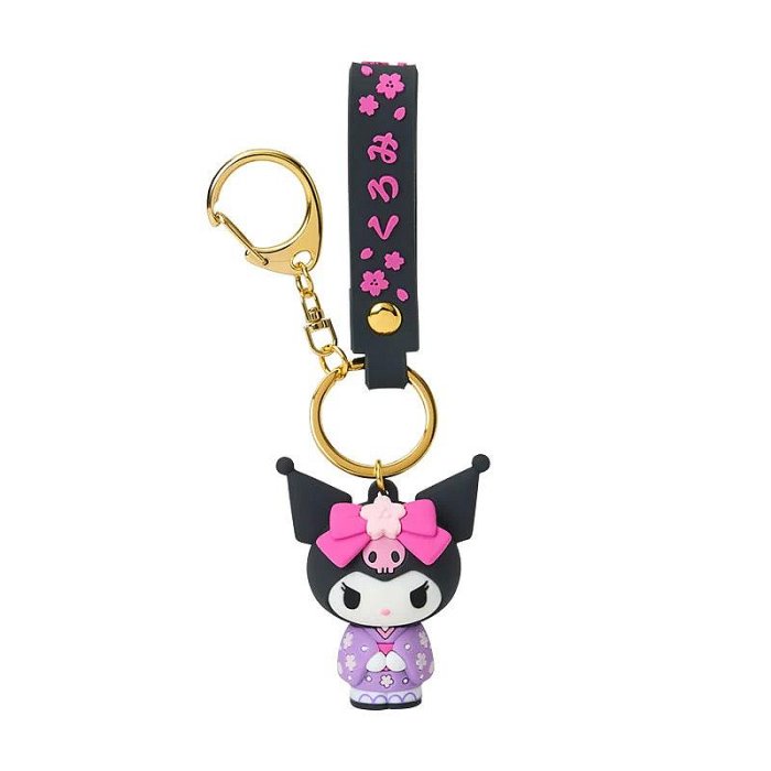 【震撼精品百貨】酷洛米_Kuromi~日本SANRIO三麗鷗 酷洛米立體矽膠造型鑰匙圈-和服款*28734