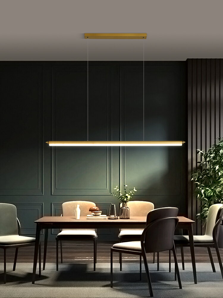新款簡約餐廳吊燈現代極簡餐桌吧臺一字長條設計師北歐餐廳燈具