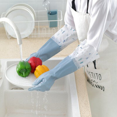 洗碗手套女防水橡膠加絨加厚廚房耐用型洗衣衣服膠皮家用冬季家務
