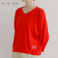 a la sha V領蘋果貓針織上衣 a la sha V領蘋果貓針織上衣