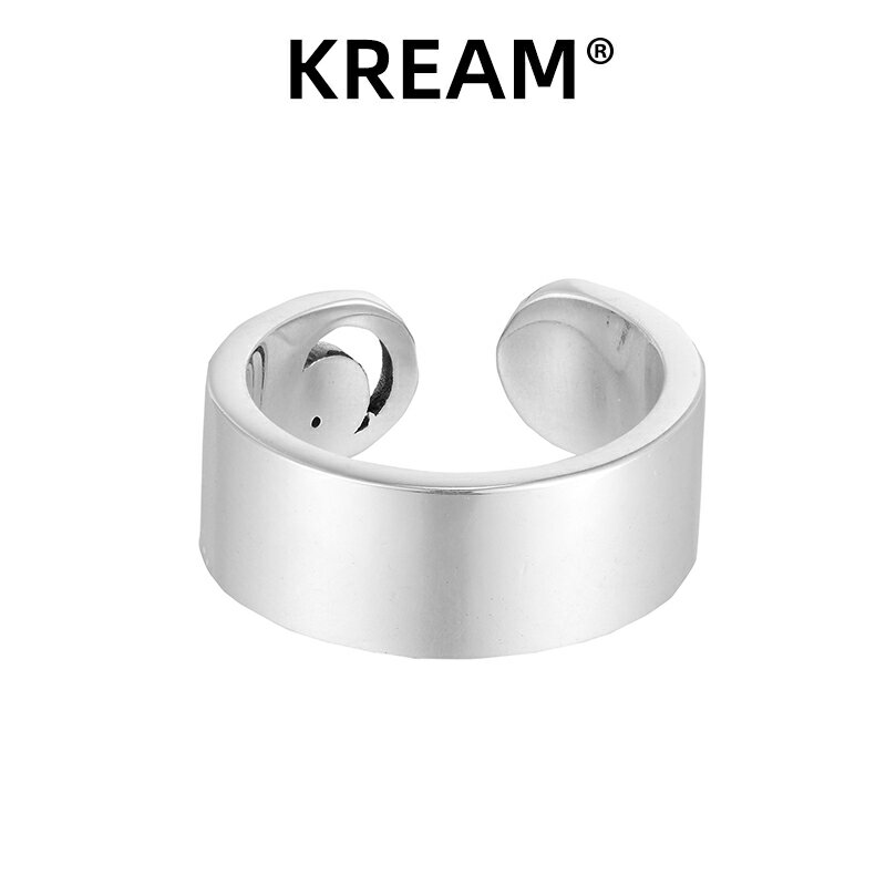 KREAM S925 純銀 亮光面開口可調節戒指男女同款嘻哈