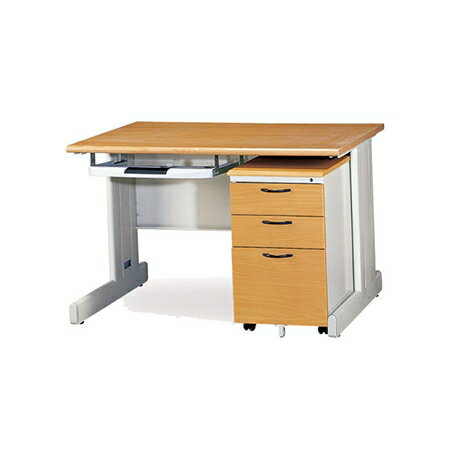 【YUDA】冷匣鋼板 全隧道式烤漆HU120木紋桌整組 塑鋼鍵盤抽 活動櫃 3件組/桌整組/辦公桌
