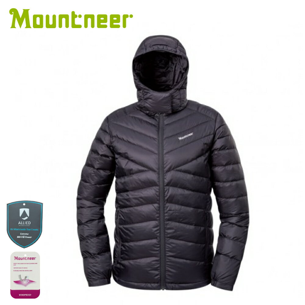 【Mountneer 山林 男 800FP 鵝絨外套《黑》】52J01/登山/羽絨外套/防寒外套/防潑水/防風