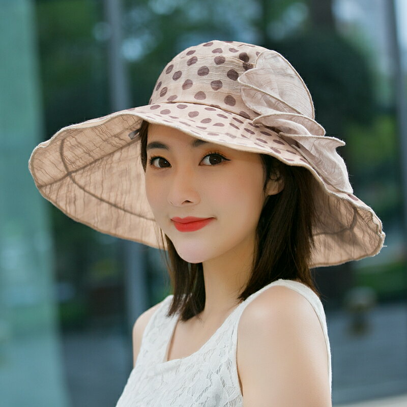 帽子女士夏天韓版大簷帽防曬遮陽帽太陽帽中老年人戶外出遊媽媽帽