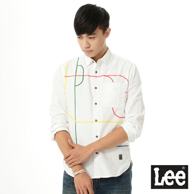 【Lee】紅灰格子長袖襯衫