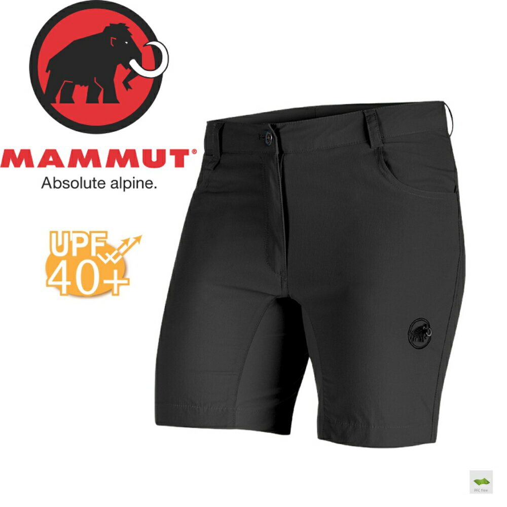 【MAMMUT Runbold Shorts 女《石墨灰》短褲】1020-09921-0121/長毛象/UPF40+/彈性透氣/防潑水