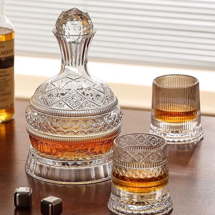 醒酒器 歐式酒杯水晶旋轉酒器家用高檔葡萄酒酒壺紅酒水晶玻璃套裝奢華