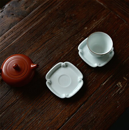 青雅瓷茶托 手工影青釉景德鎮陶瓷器 茶杯托壺托功夫茶道茶具杯墊 1